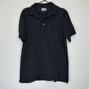 Faherty Gray Cotton Short Sleeve Polo M